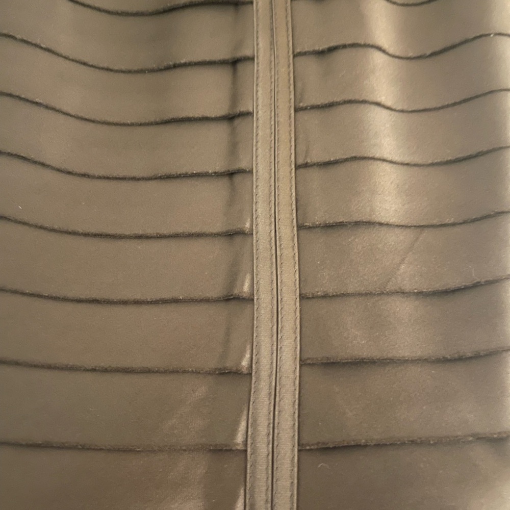 2/$22. JS Collections Chocolate Brown Pencil Skirt with Horizontal Pleating - Picture 4 of 6